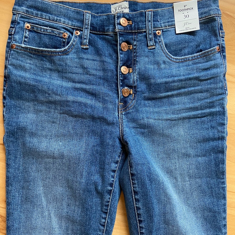 NWT JCrew 9” High Rise Crop Button Fly Jean 10